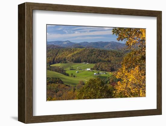 USA, North Carolina, Blowing Rock, Autumn Landscape Off of the Blue Ridge Parkway-Walter Bibikow-Framed Photographic Print