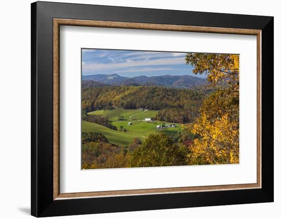 USA, North Carolina, Blowing Rock, Autumn Landscape Off of the Blue Ridge Parkway-Walter Bibikow-Framed Photographic Print