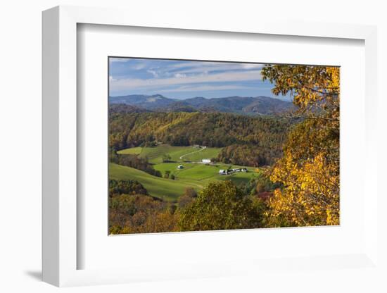 USA, North Carolina, Blowing Rock, Autumn Landscape Off of the Blue Ridge Parkway-Walter Bibikow-Framed Photographic Print