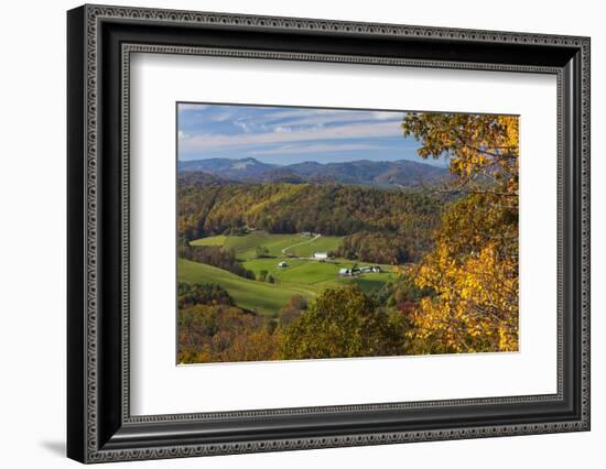 USA, North Carolina, Blowing Rock, Autumn Landscape Off of the Blue Ridge Parkway-Walter Bibikow-Framed Photographic Print