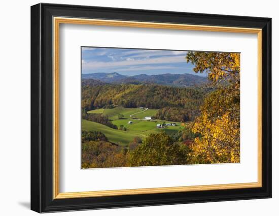 USA, North Carolina, Blowing Rock, Autumn Landscape Off of the Blue Ridge Parkway-Walter Bibikow-Framed Photographic Print