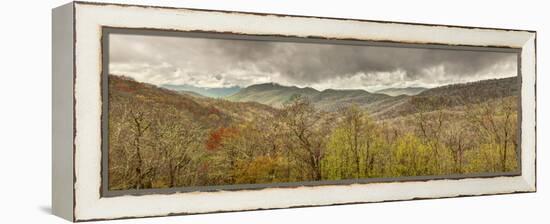 USA, North Carolina, Cherokee, Panoramic View from the Blue Ridge Parkway-Ann Collins-Framed Premier Image Canvas