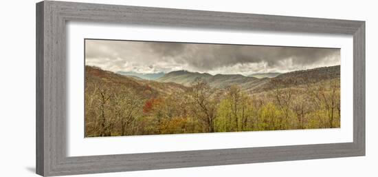 USA, North Carolina, Cherokee, Panoramic View from the Blue Ridge Parkway-Ann Collins-Framed Photographic Print