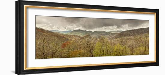 USA, North Carolina, Cherokee, Panoramic View from the Blue Ridge Parkway-Ann Collins-Framed Photographic Print