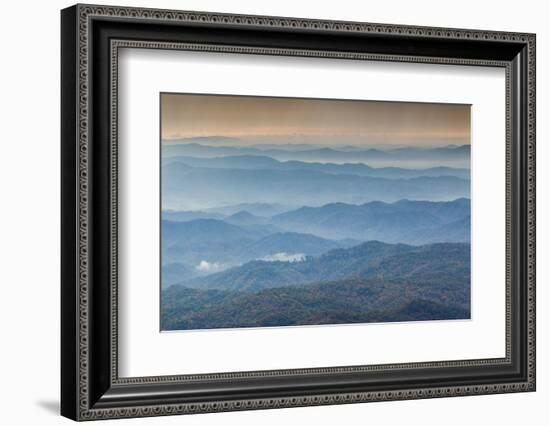 USA, North Carolina, Grandfather Mountain State Park, View of the Blue Ridge Mountains-Walter Bibikow-Framed Photographic Print