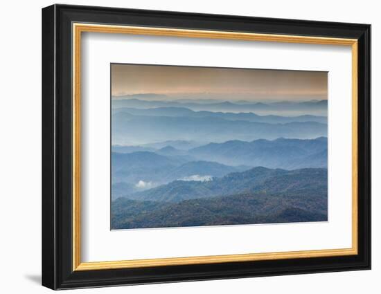 USA, North Carolina, Grandfather Mountain State Park, View of the Blue Ridge Mountains-Walter Bibikow-Framed Photographic Print