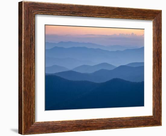 USA, North Carolina, Great Smoky Mountains, Dusk from the Blue Ridge Parkway-Ann Collins-Framed Photographic Print