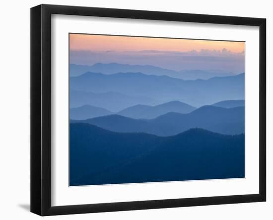 USA, North Carolina, Great Smoky Mountains, Dusk from the Blue Ridge Parkway-Ann Collins-Framed Photographic Print