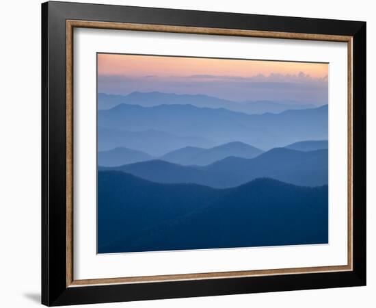 USA, North Carolina, Great Smoky Mountains, Dusk from the Blue Ridge Parkway-Ann Collins-Framed Photographic Print