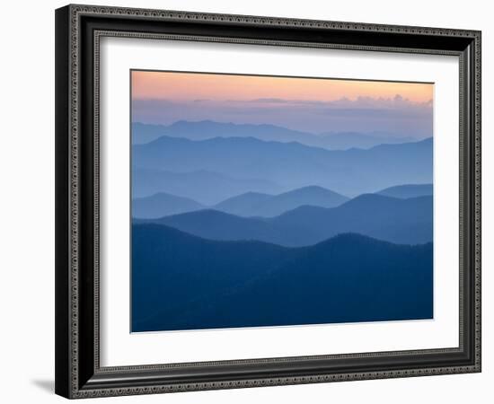 USA, North Carolina, Great Smoky Mountains, Dusk from the Blue Ridge Parkway-Ann Collins-Framed Photographic Print