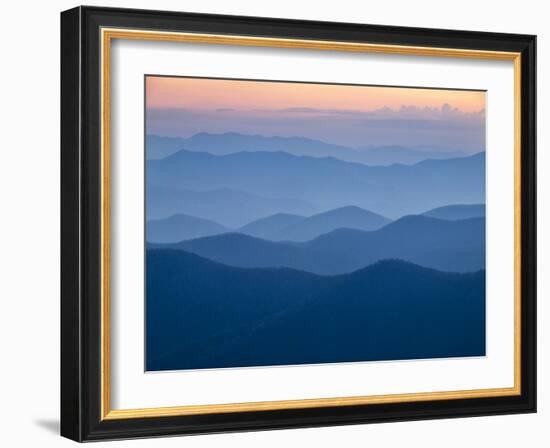 USA, North Carolina, Great Smoky Mountains, Dusk from the Blue Ridge Parkway-Ann Collins-Framed Photographic Print