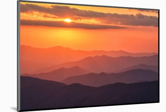 USA, North Carolina, Great Smoky Mountains National Park. Autumn sunset from Clingmans Dome-Ann Collins-Mounted Photographic Print