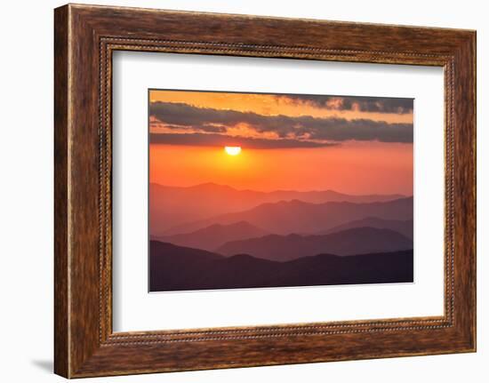 USA, North Carolina, Great Smoky Mountains National Park. Autumn sunset from Clingmans Dome-Ann Collins-Framed Photographic Print