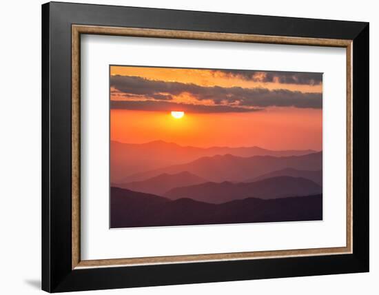 USA, North Carolina, Great Smoky Mountains National Park. Autumn sunset from Clingmans Dome-Ann Collins-Framed Photographic Print