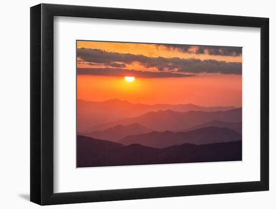 USA, North Carolina, Great Smoky Mountains National Park. Autumn sunset from Clingmans Dome-Ann Collins-Framed Photographic Print