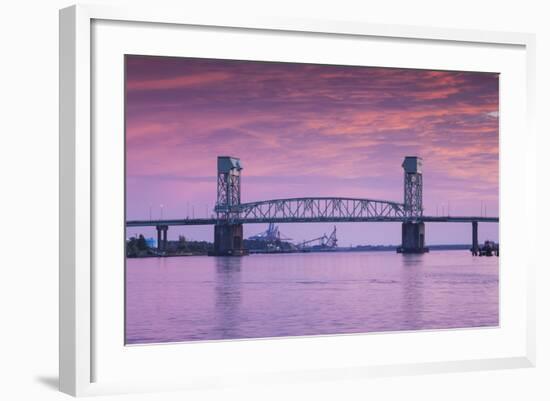 USA, North Carolina, Wilmington, Cape Fear Memorial Bridge-Walter Bibikow-Framed Photographic Print