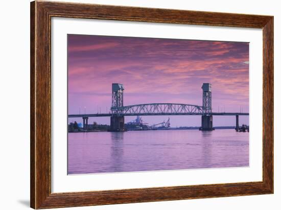 USA, North Carolina, Wilmington, Cape Fear Memorial Bridge-Walter Bibikow-Framed Photographic Print