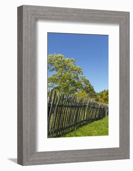 USA, North Carolina. Wooden Garden Fence-Don Paulson-Framed Photographic Print