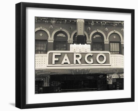 USA, North Dakota, Fargo, Fargo Theater, Marquee-Walter Bibikow-Framed Photographic Print