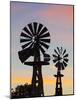 USA, Oklahoma, Elk City, Vintage Farm Windmills-Walter Bibikow-Mounted Photographic Print