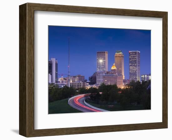 USA, Oklahoma, Tulsa, Skyline from Route 75-Walter Bibikow-Framed Photographic Print