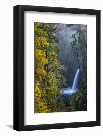 USA, Oregon. Autumn Fall Color and Mist at Metlako Falls on Eagle Creek in the Columbia Gorge-Gary Luhm-Framed Photographic Print