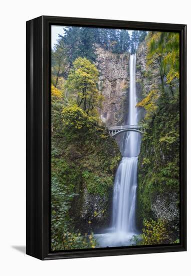 USA, Oregon. Autumn Season at Multnomah Falls in the Columbia Gorge-Gary Luhm-Framed Premier Image Canvas