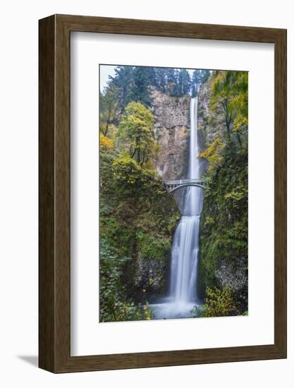 USA, Oregon. Autumn Season at Multnomah Falls in the Columbia Gorge-Gary Luhm-Framed Photographic Print