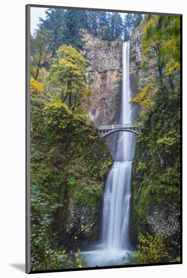 USA, Oregon. Autumn Season at Multnomah Falls in the Columbia Gorge-Gary Luhm-Mounted Photographic Print