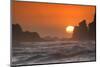 USA, Oregon, Bandon. Sunset on sea stacks and ocean.-Jaynes Gallery-Mounted Photographic Print
