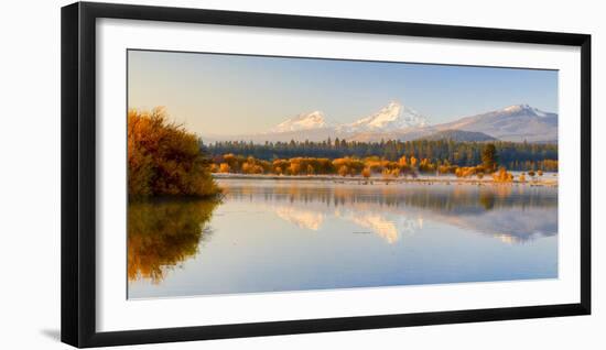 USA, Oregon, Bend. Black Butte Ranch, fall foliage and Cascade Mountains-Hollice Looney-Framed Photographic Print