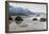 USA Oregon, Cannon Beach. Fog Rises over Coastline at Low Tide-Jean Carter-Framed Premier Image Canvas