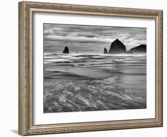 USA, Oregon, Cannon Beach, Haystack Rock and the Needles-Ann Collins-Framed Photographic Print