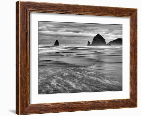 USA, Oregon, Cannon Beach, Haystack Rock and the Needles-Ann Collins-Framed Photographic Print