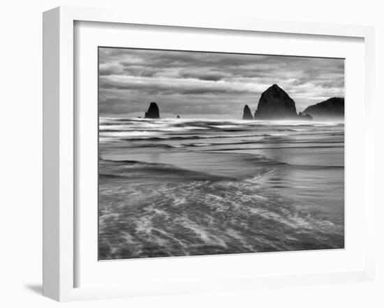 USA, Oregon, Cannon Beach, Haystack Rock and the Needles-Ann Collins-Framed Photographic Print