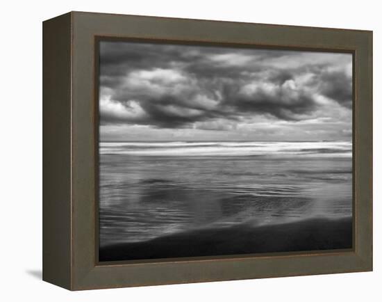 USA, Oregon, Cannon Beach, Storm Clouds Roil over the Pacific Ocean-Ann Collins-Framed Premier Image Canvas