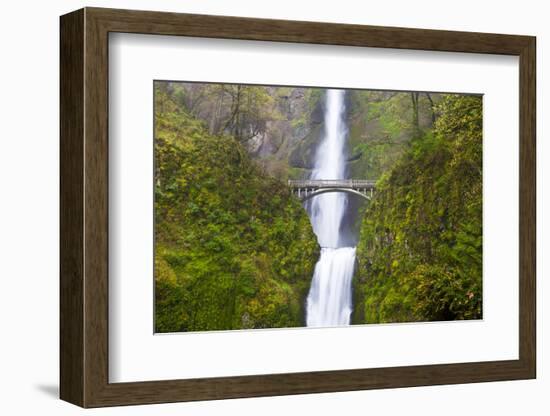 USA, Oregon, Columbia Gorge, Multnomah Falls Cascades from High Above-Terry Eggers-Framed Photographic Print