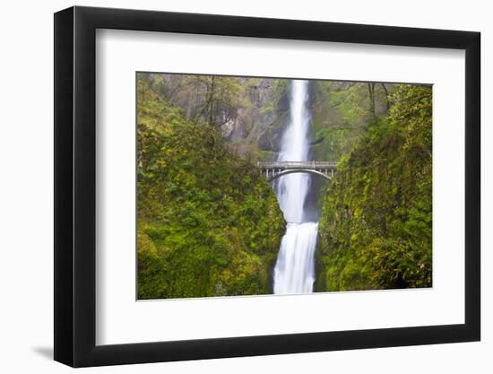 USA, Oregon, Columbia Gorge, Multnomah Falls Cascades from High Above-Terry Eggers-Framed Photographic Print