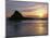 USA, Oregon. Ecola State Park, sunset over sea stack at Indian Beach.-John Barger-Mounted Photographic Print