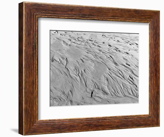 USA, Oregon, Manzanita. Black and white of beach sand patterns.-Jaynes Gallery-Framed Photographic Print