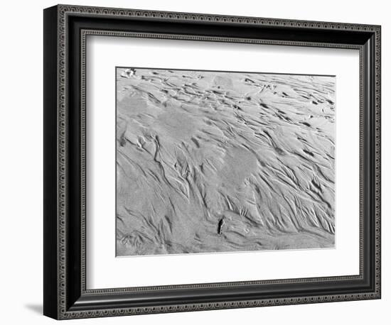 USA, Oregon, Manzanita. Black and white of beach sand patterns.-Jaynes Gallery-Framed Photographic Print