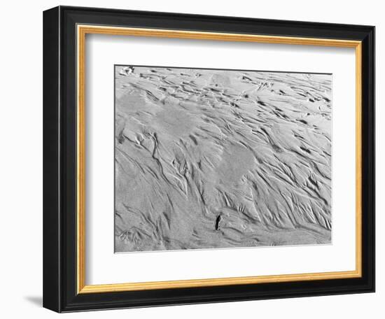 USA, Oregon, Manzanita. Black and white of beach sand patterns.-Jaynes Gallery-Framed Photographic Print