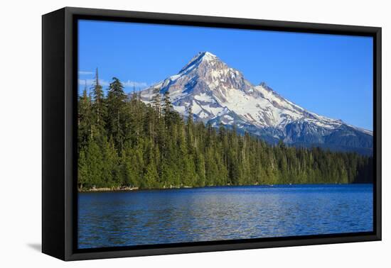 USA, Oregon, Mt. Hood National Forest, boaters enjoying Lost lake.-Rick A. Brown-Framed Premier Image Canvas