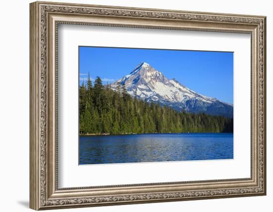 USA, Oregon, Mt. Hood National Forest, boaters enjoying Lost lake.-Rick A. Brown-Framed Photographic Print