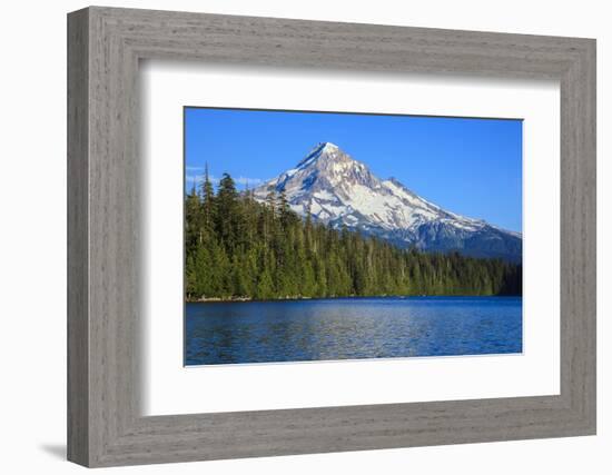 USA, Oregon, Mt. Hood National Forest, boaters enjoying Lost lake.-Rick A. Brown-Framed Photographic Print
