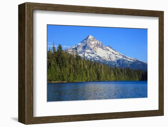 USA, Oregon, Mt. Hood National Forest, boaters enjoying Lost lake.-Rick A. Brown-Framed Photographic Print