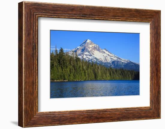 USA, Oregon, Mt. Hood National Forest, boaters enjoying Lost lake.-Rick A. Brown-Framed Photographic Print