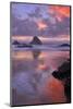 USA, Oregon, Oceanside. Sunset on Beach and Sea Stacks-Jaynes Gallery-Mounted Photographic Print