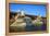 USA, Oregon, Portland, Kayakers Paddling under the Burnside Bridge-Rick A Brown-Framed Premier Image Canvas