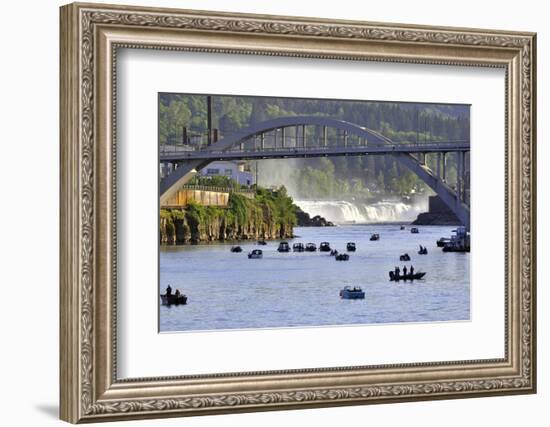 USA, Oregon, Portland. Salmon fishing on Willamette River.-Jaynes Gallery-Framed Photographic Print